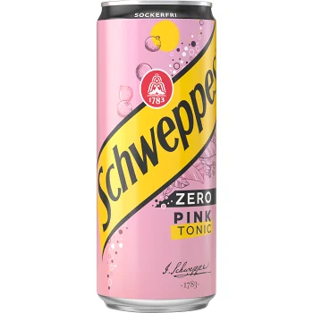 Läsk Pink Tonic Zero 33cl Schweppes.