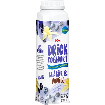 Drickyoghurt Blåbär Vanilj 330ml ICA.