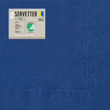 Servett Mörkblå 33cm 20-p ICA.