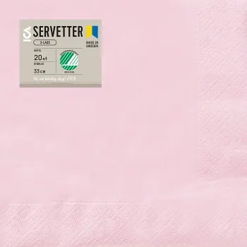 Servett Ljusrosa 33cm 20-p ICA Home.