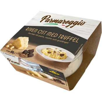 Parmesanost tryffel riven 80g Parmareggio.