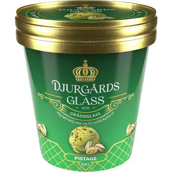 Gräddglass Pistage 500ml Djurgårds Glace.