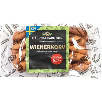 Wienerkorv 85% kötthalt 400g Härryda Karlsson.