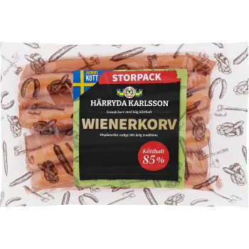 Wienerkorv 85% kötthalt 700g Härryda Karlsson.