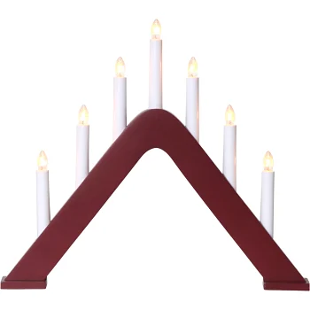 Elljusstake Jarve Röd 7 Ljus Star Trading.