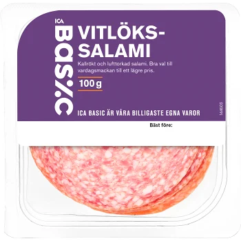 Vitlökssalami 100g ICA Basic.