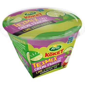 Lätt Crème Fraiche Tex Mex Lime Koriander 11% 200ml Arla Köket®.