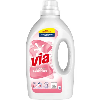 Tvättmedel Flytande Color Parfymfri 1320ml Via.