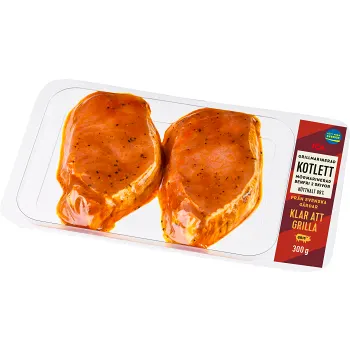 Kotlett Färsk BBQ Skivad Benfri 300g ICA.