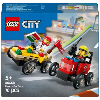 LEGO City Pizzabil mot brandbil - racingpaket 60458.