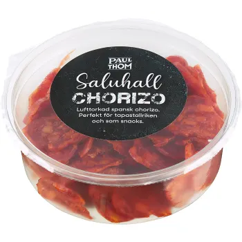 Chorizo Saluhall Lufttorkad Skivad 80g PAUL och THOM.