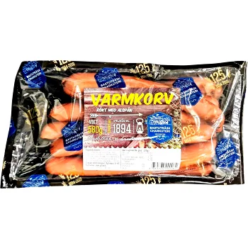 Varmkorv Stor 580g Bastuträsk Charkuteri.