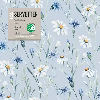 Servett 33cm Dasy 20-p ICA.