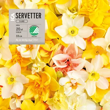 Servett 33cm Påskliljor.