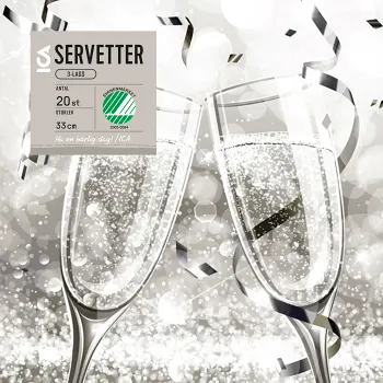 Servett 33cm skål silver ICA.