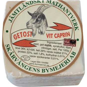 Getost Vit Caprin ca 200g Skärvångens Bymejeri.