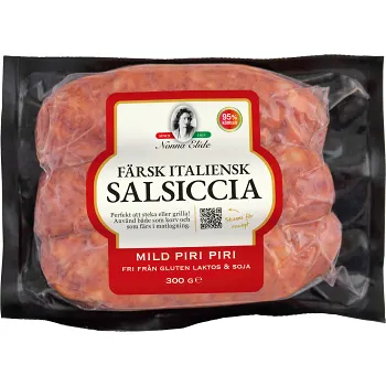 Salciccia Piri Piri Färskkorv 95% Kötthalt 300g Nonna Elide.