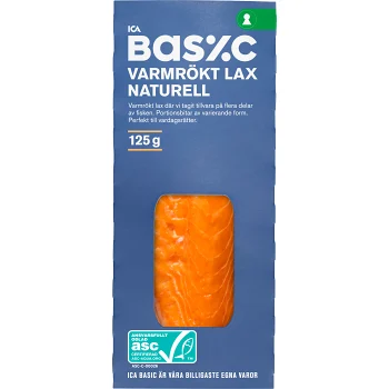 Lax Färsk Varmrökt 125g ICA Basic.