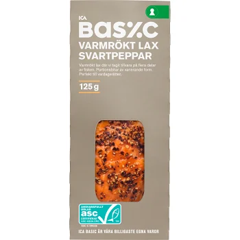 Lax Färsk Varmrökt Peppar 125g ICA Basic.