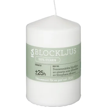 Blockljus Vit Stearin ICA.