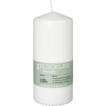 Blockljus Vitt 7x15cm ICA Selection.
