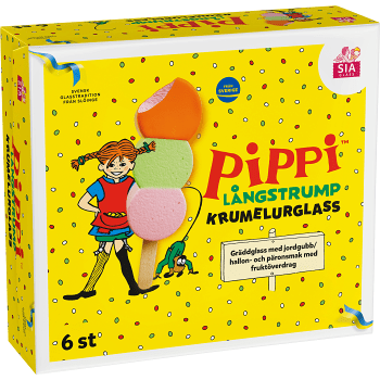 Glasspinnar Pippi krumelurglass 6-p SIA Glass.