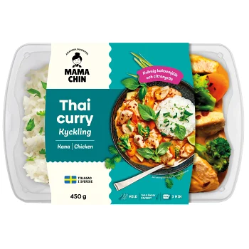 Färdigmat Thai Röd Curry Kyckling 450g Mama Chin.
