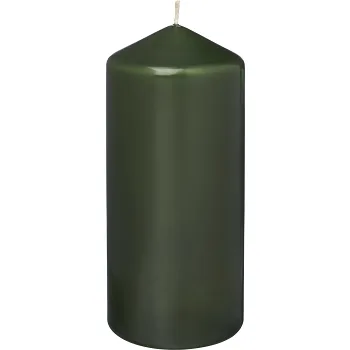 Blockljus mörkgrön 15cm.