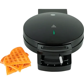 Våffeljärn enkelt 750W svart.