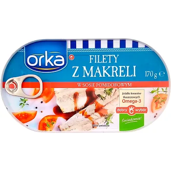Makrillfiléer I Tomatsås 170g Orka.