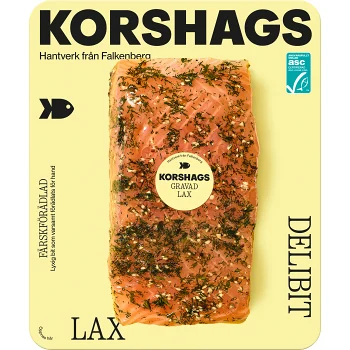Laxfilé Färsk Gravad bit 300g Miljömärkt Korshags.