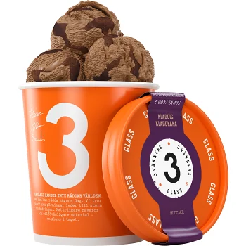 Glass Kladdig kladdkaka 500ml Tre Vänners Glass.