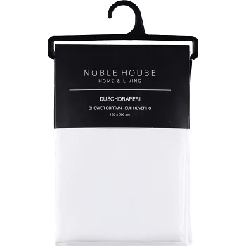 Duschdraperi Solid vit 180x200cm Noble House.