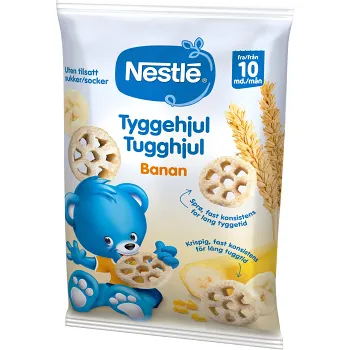 Barnmat Tugghjul banan 10m 28g Nestle.