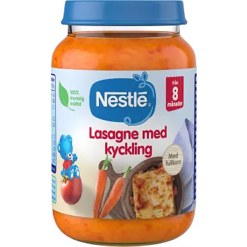Barnmat Lasagne med kyckling 8m 190g Nestle.