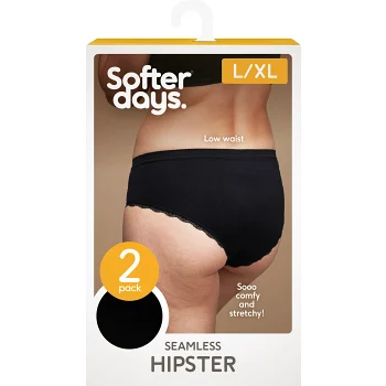 Hipster seamless spets L/XL 2p svart Softer Days.