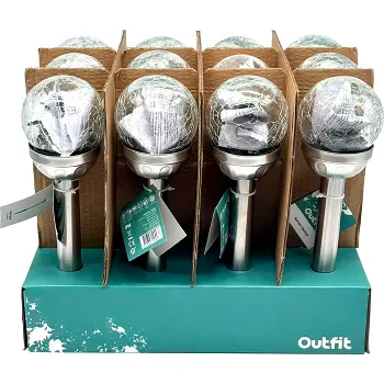 Solcellspinne 36cmxØ8cm Glas Outfit.