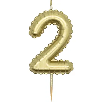 Sifferljus 2 guld Happy Party.