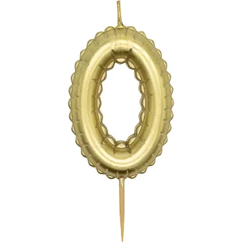 Sifferljus 0 guld Happy Party.