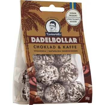 Dadelbollar choklad 90g Lazaridis.