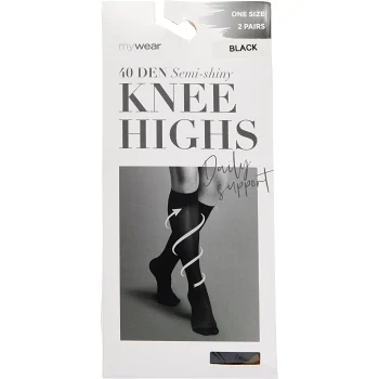 Knästrumpa 2p 40Den Daily Support Svart Onesize mywear.