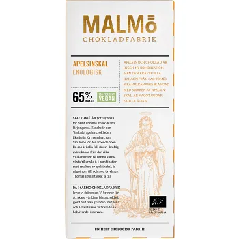 Choklad Apelsinskal 65% 80g Malmö Chokladfabrik.