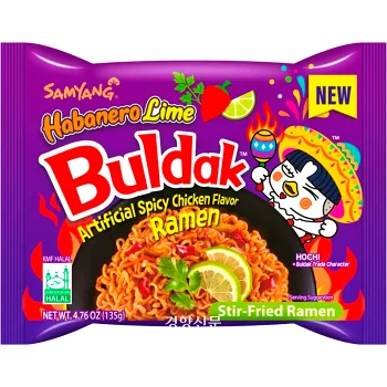 Nudlar Buldak Habanero Lime Ramen ca 135g Samyang.