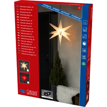 3D Plaststjärna vit 60 cm IP44 Konstsmide.