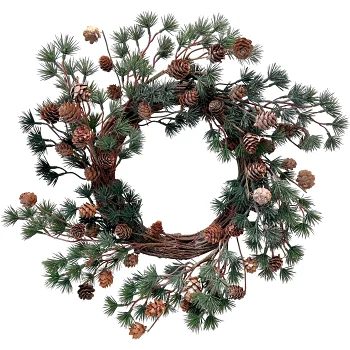 Krans lärkträd med kottar 45cm Festive.