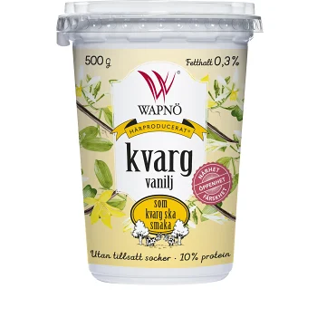 Kvarg Vanilj 0.3% 500g Wapnö.