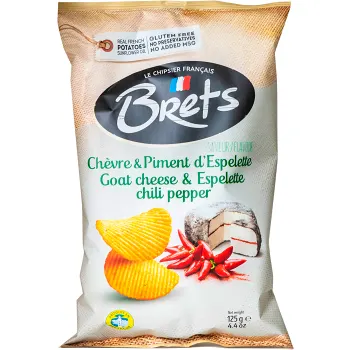 Chips Brets Chèvre &amp; Espelettechili 125g Hugo Ericson Ost.