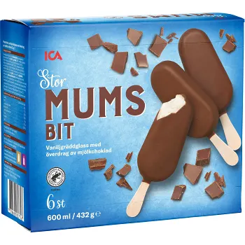 Glasspinnar Mumsbit choklad stor 6-p ICA.