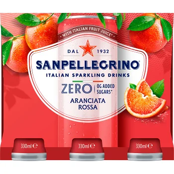 Kolsyrad Läskedryck Zero Aranciata Rossa 6-pack 33cl San Pellegrino.