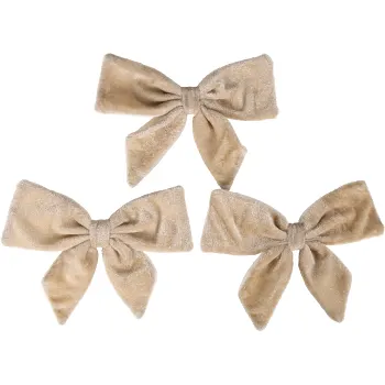 Rosett sammet 15 cm 3p creme Nordic Season.